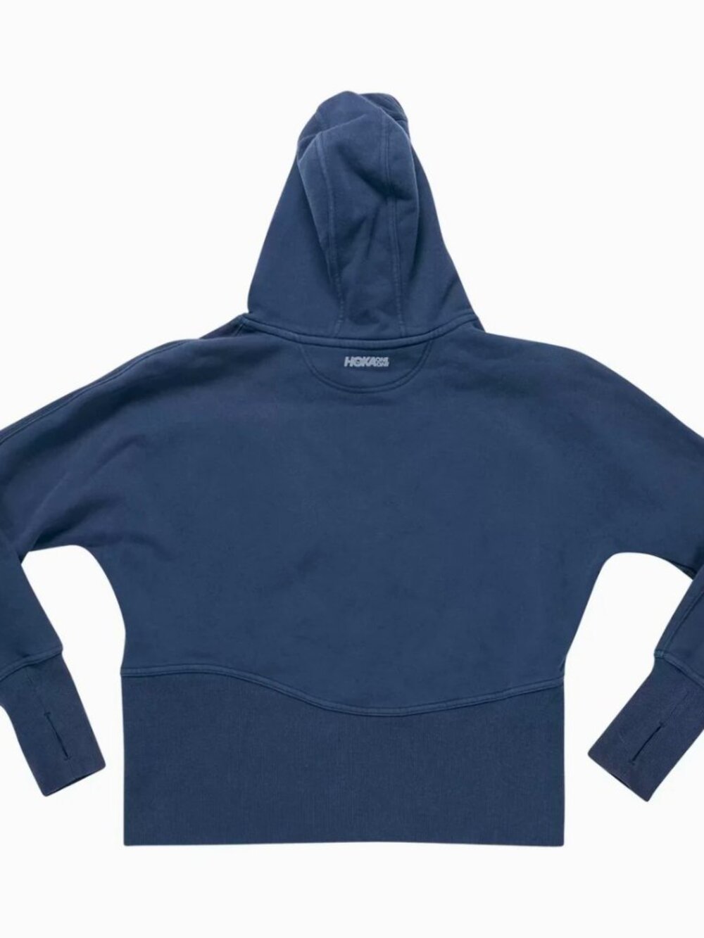 Hoka Navy Logo Hoodie Fleece Pullover Athleisure Gorpcore Minimalist Women's XL - Picture 4 of 12